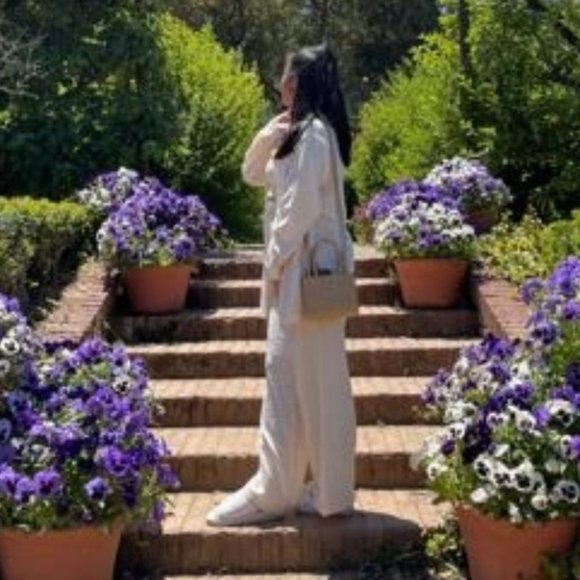 BUTTON DOWN SLIT HEM BLOUSE AND WIDE LEG PANTS TEXTURED SUMMER LOUNGE STREETWEAR - Picture 11 of 12